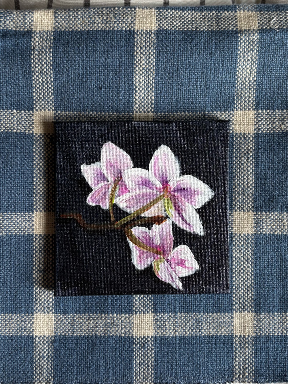Original Hand Painted Orchids 4” x 4”